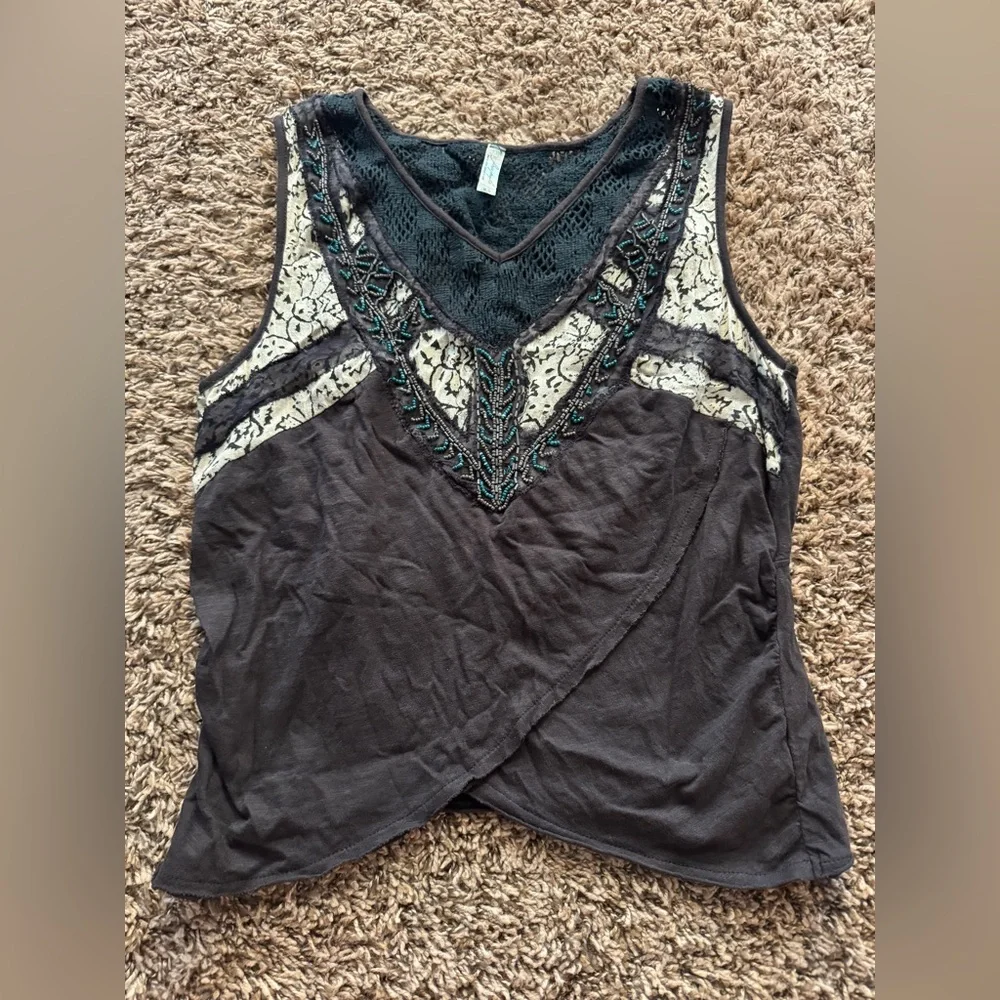 Free People Sahara Wrapped Crochet Beaded Tank Top - Picture 4 of 10